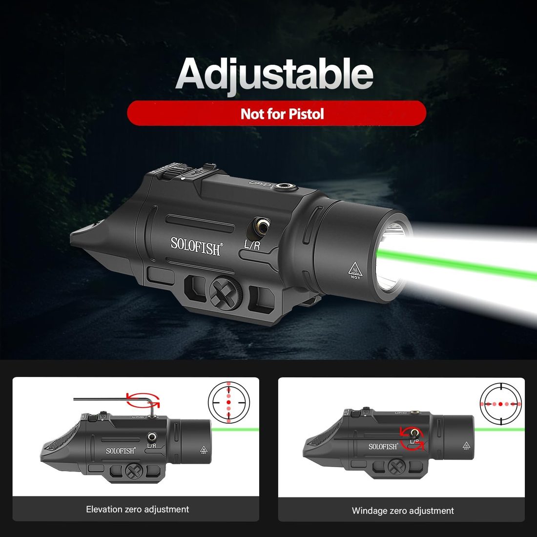 SOLOFISH 1500 Lumen Low-Profile Rifle Flashlight photo 4