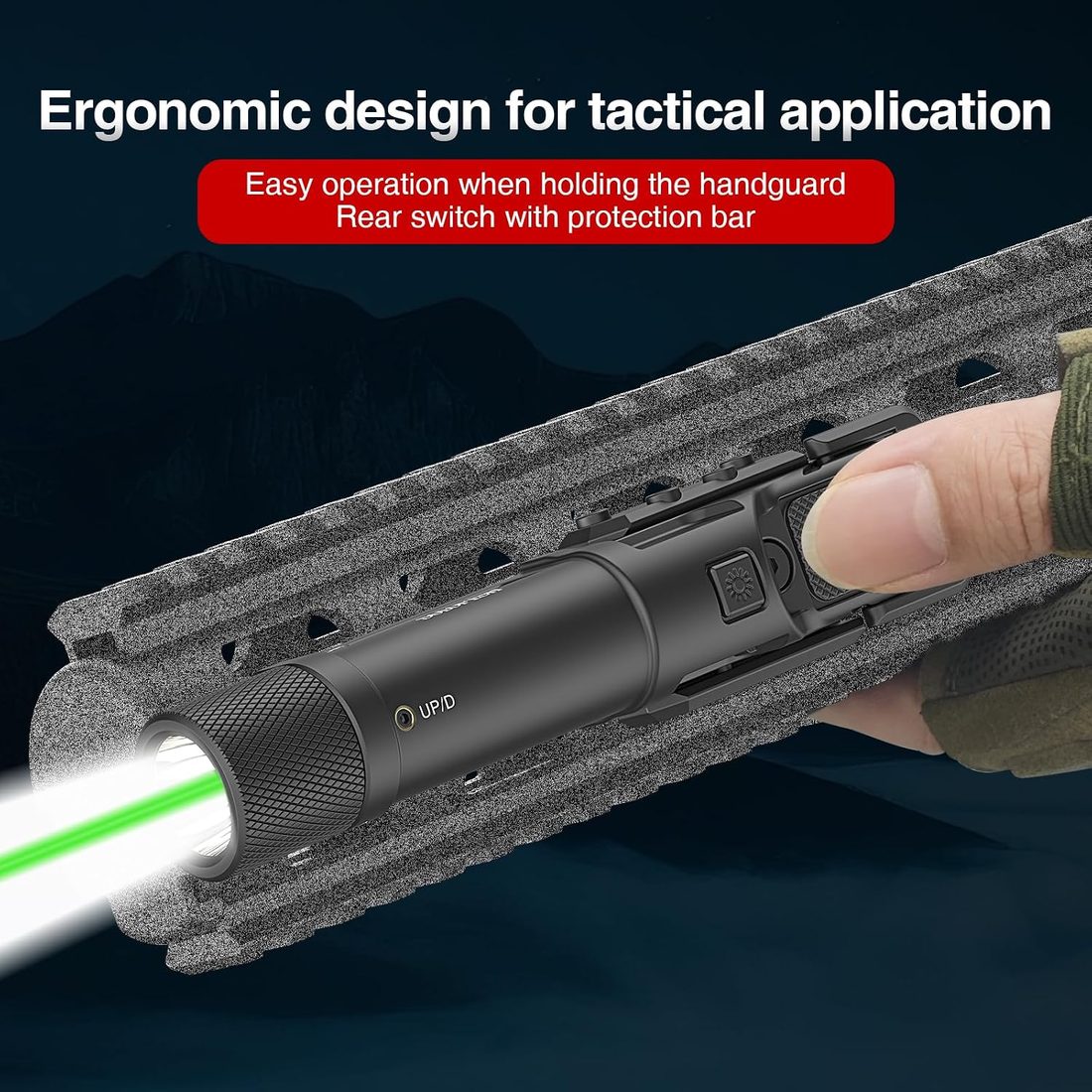 SOLOFISH 1750 Lumen Rifle Light Laser Combo with Switch Guard photo 2