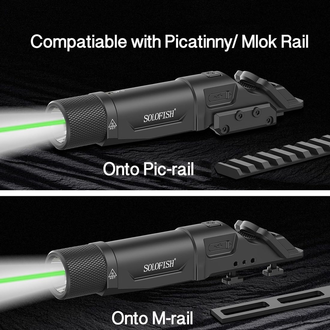 SOLOFISH 1750 Lumen Rifle Light Laser Combo with Switch Guard photo 6
