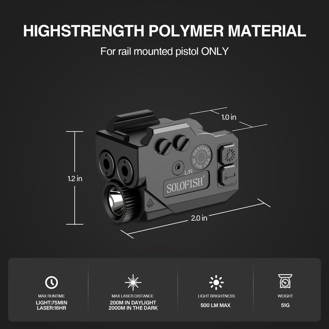 SOLOFISH 500 Lumen Dual-Beam Light Laser Combo with Memory photo 3