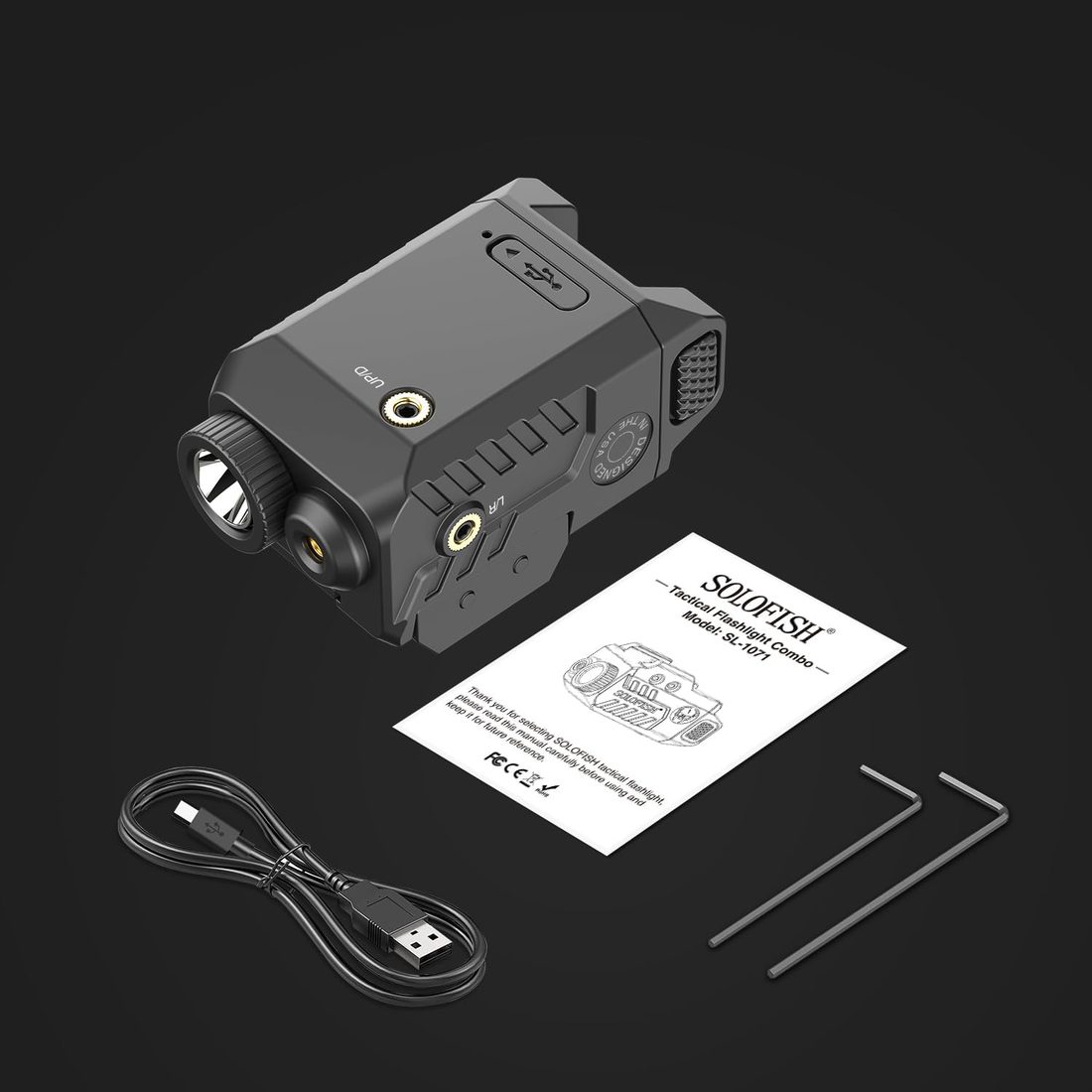 SOLOFISH Compact 450 Lumen Pistol Light Laser Combo, Slidable Rail photo 6